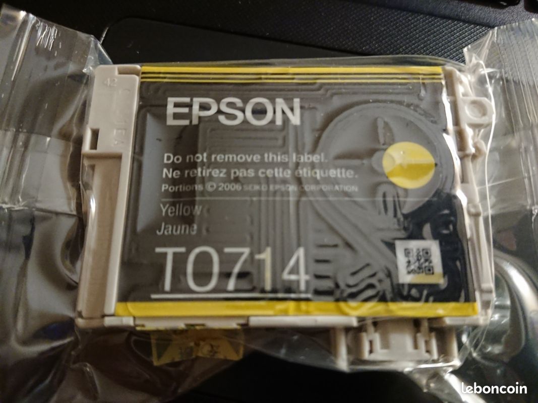 Cartouche encre Epson T0714 d'origine jaune (image 1)