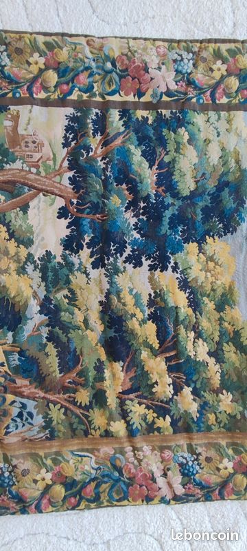 Grande Tapisserie Murale METRAX Belgique – Vie à La Campagne Française – Tissée – Vintage – 4 X 2,9 Ft