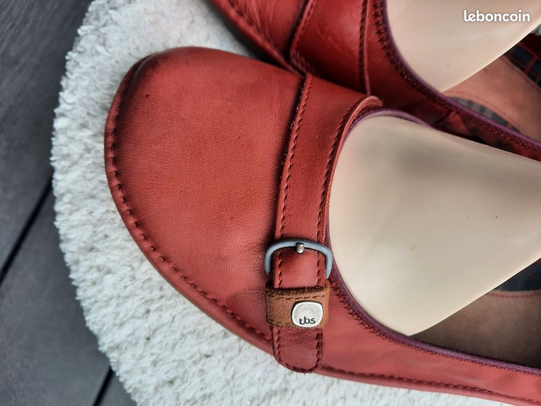 Ballerines Tout Cuir LOUISON Paris - Marron Gabardine - Taille 39 (US 7.5) - Occasion Très Bon État