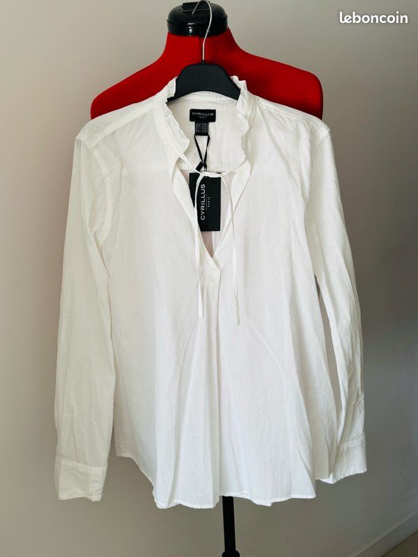 Chemisier blanc coton CYRILLUS T40 (image 1)