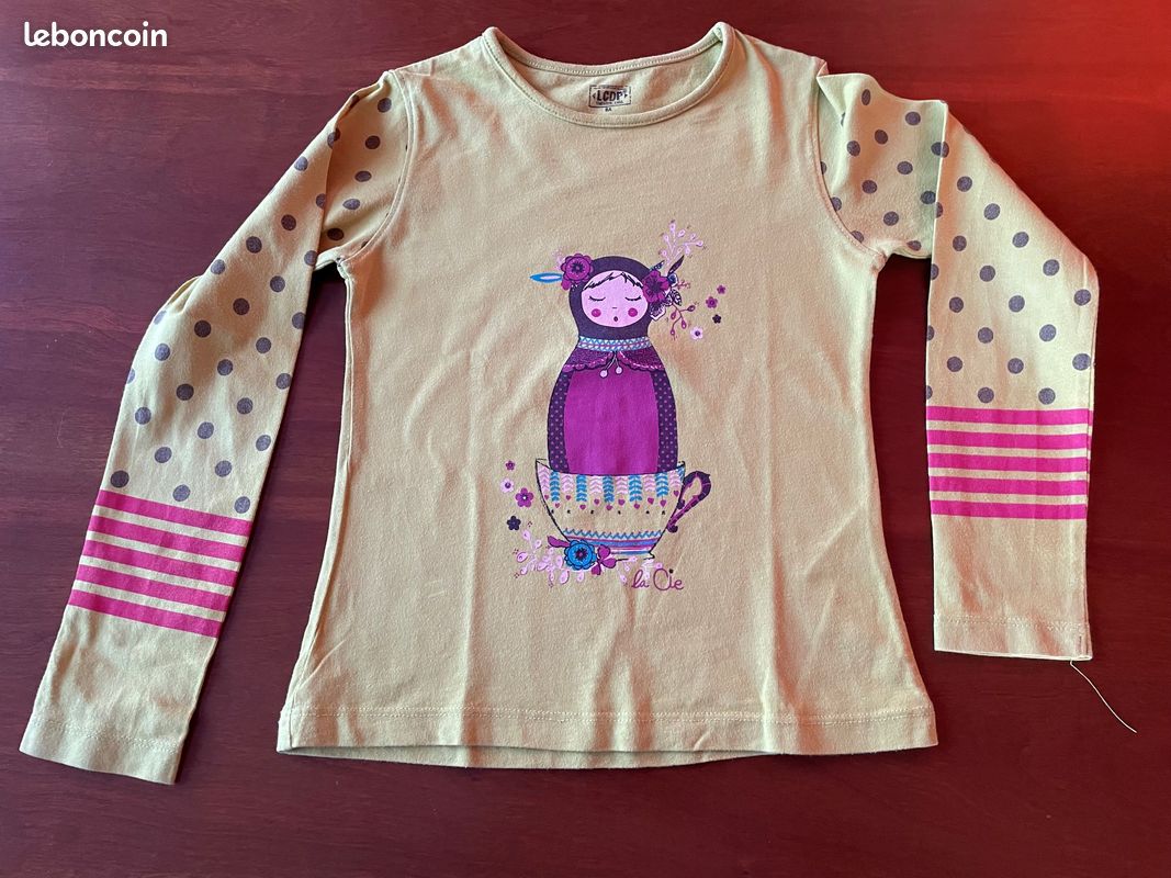 T-shirt ML FILLE 8 ANS LCDP + chaussettes assorties en 30/32 (image 1)