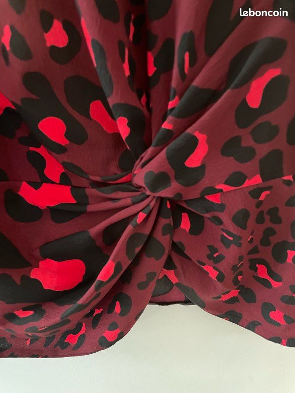 Damart Blouse imprimer léopard rouge/noir (image 3)