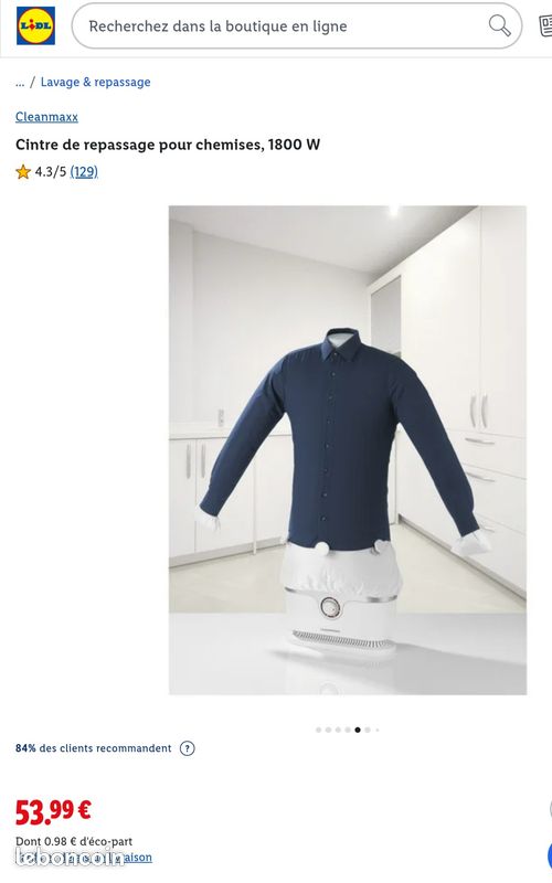 Repasse chemise Cleanmaxx Électroménager