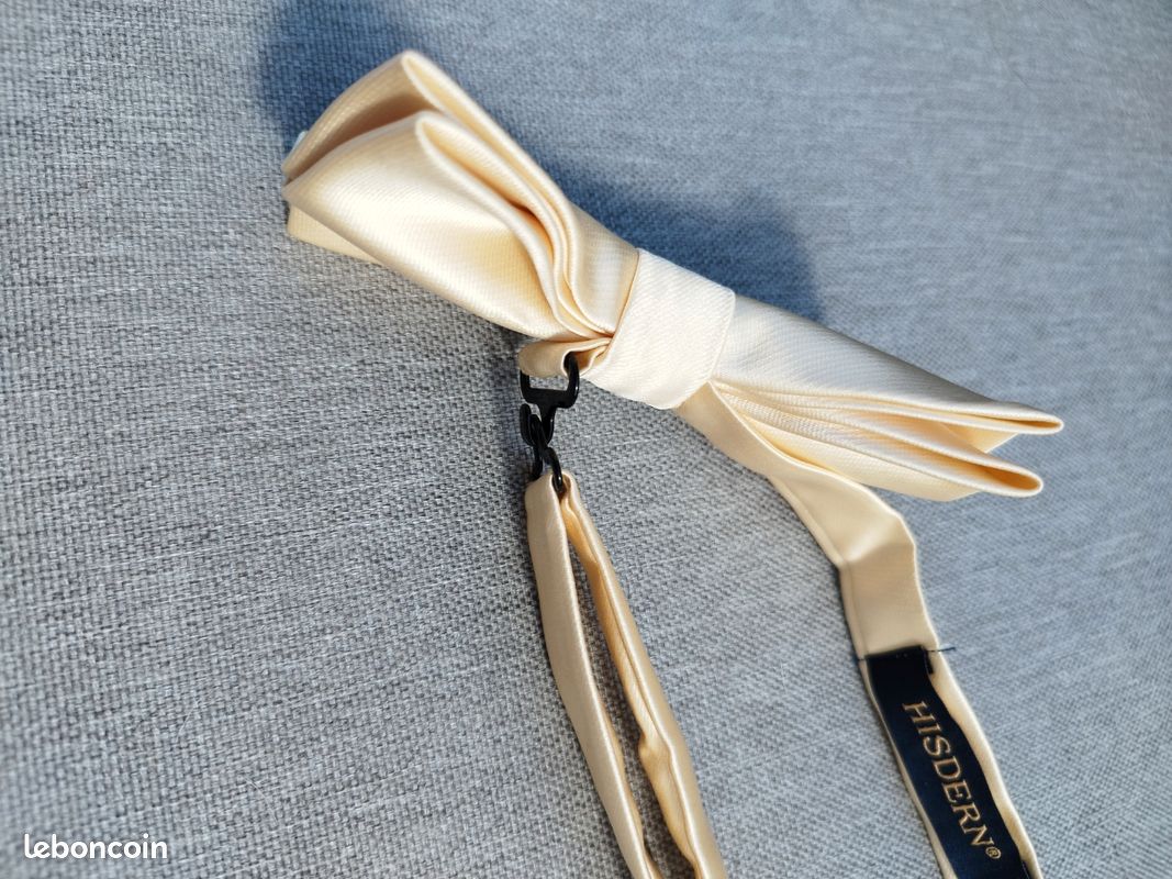 Noeud de papillon, crème/beige, réglable, Neuf sans étiquette (image 5)