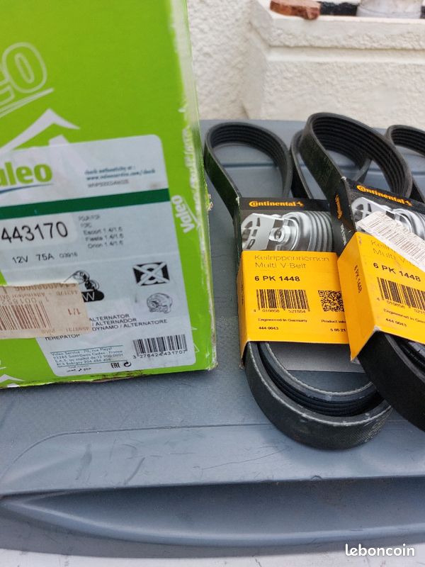 Alternateur neuf VALEO pour Ford 1.4 ou 1.6 essence + 1 courroie pour climatisation (image 2)