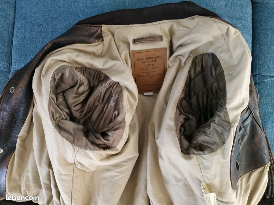 Chevignon veste en cuir vintage PILOTES et FLIGHT