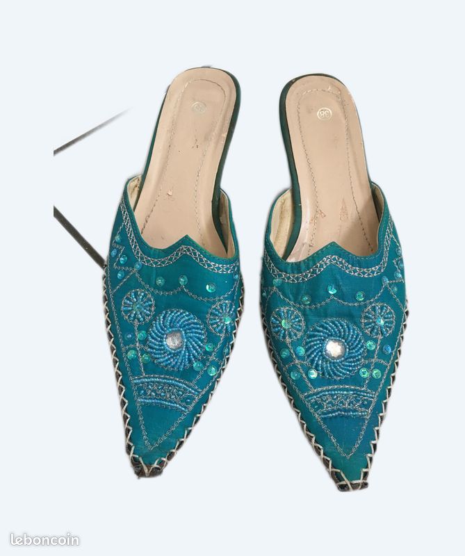 Mules femme ,taille 38 , bleue (image 1)