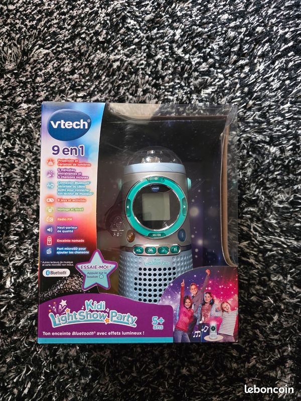 VTech Kidi LightShow Party: Altoparlante Bluetooth Per Bambini Con Sfera Luminosa E Giochi (Versione FR)