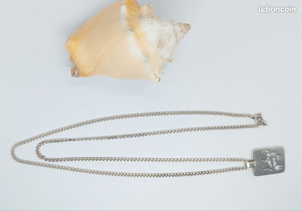 Collier très ancien argent pendentif bélier bé (image 3)