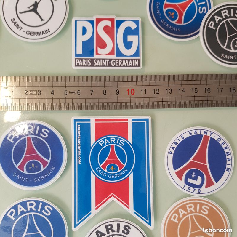 Lot 17 Autocollants PSG Brillants - Stickers Foot, Vinyle HD