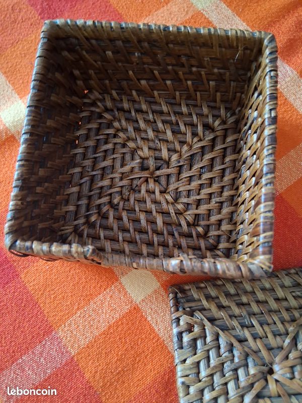 Lot 6 sous verres en rotin 10x10 (image 2)