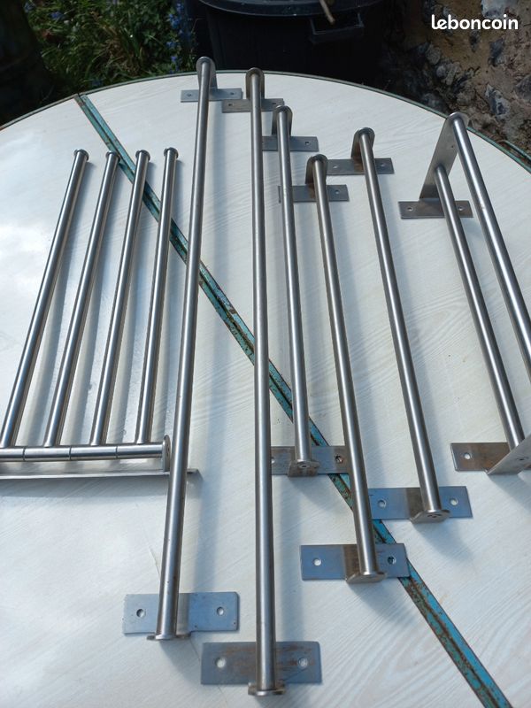 Lot de sept barres porte serviette et torchon en acier inox (image 3)