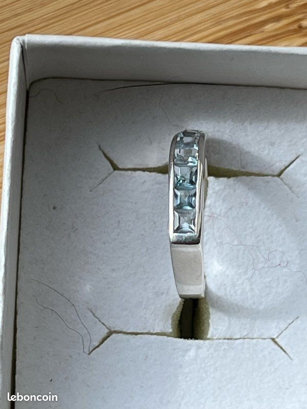 Bague Clio Blue en argent et aiguë marine (image 1)