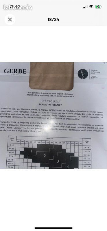 Gerbe 37 paires de collants et bas taille 1 (image 12)