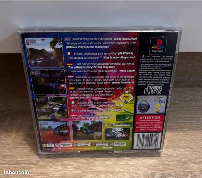 Jeu PS1 V-RALLY 97 - Version PAL Française Avec Notice - Boîte Abîmée - Testé Et Fonctionnel