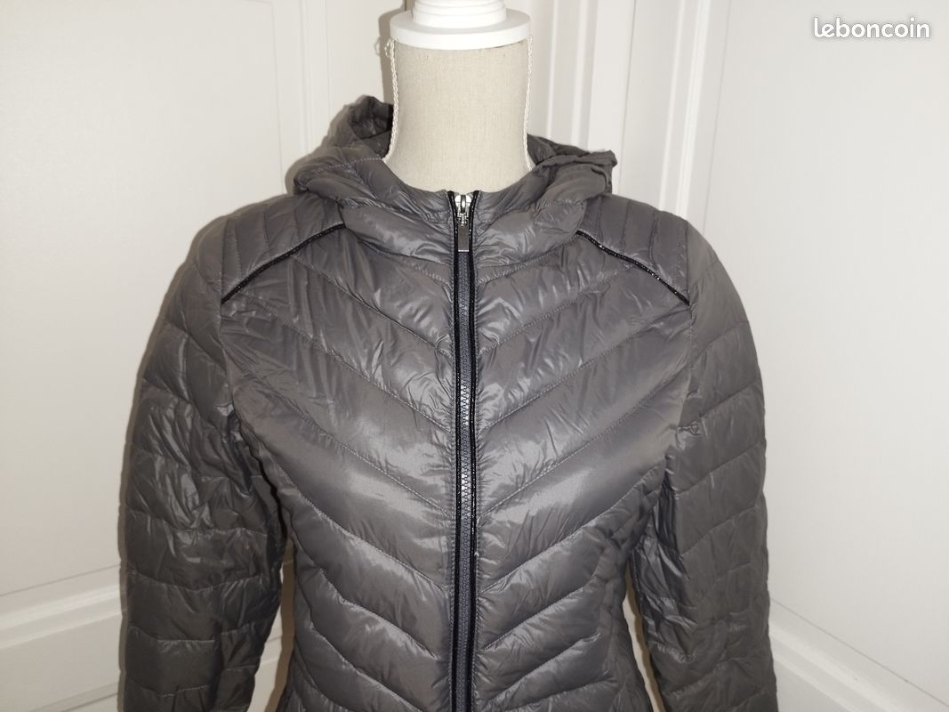 Doudoune à capuche grise Camaieu 36 Vêtements