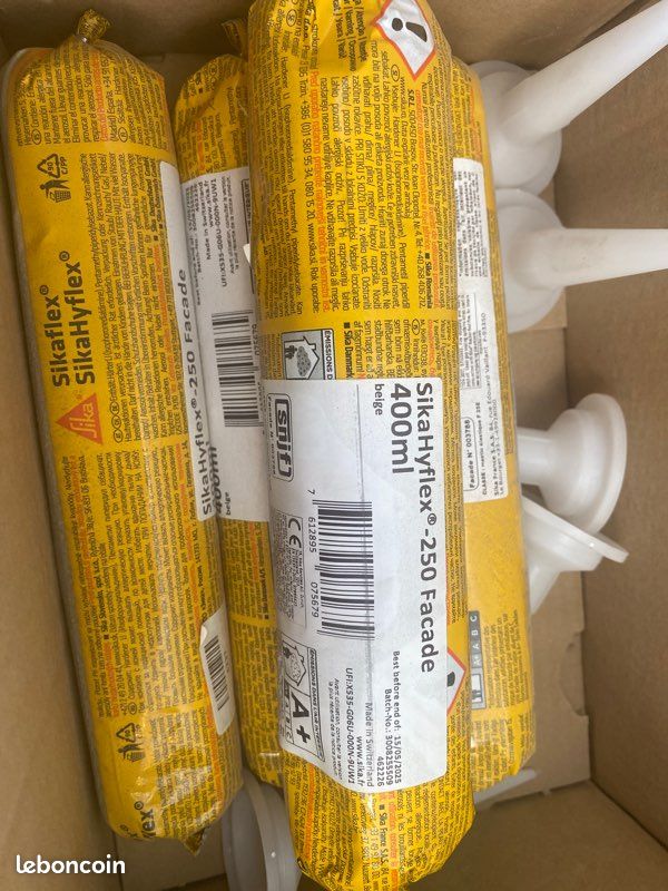DLUO 05/25 Lot de 4 Mastics haute performance SIKA SikaHyflex 250 Façade - Beige - 400ml (image 1)