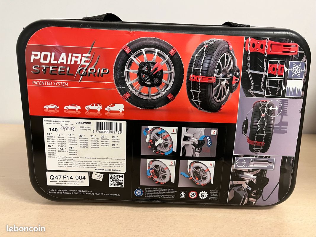 Chaînes Neige Frontales Polaire Steel Grip (Tailles 50 / 60 / 70 / 90 / 110 / 140) – Neufs (image 2)