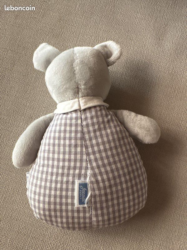 DOUDOU POUPEE SOURIS JACADI CHALET PELUCHE GRELOT HOCHET JOUET