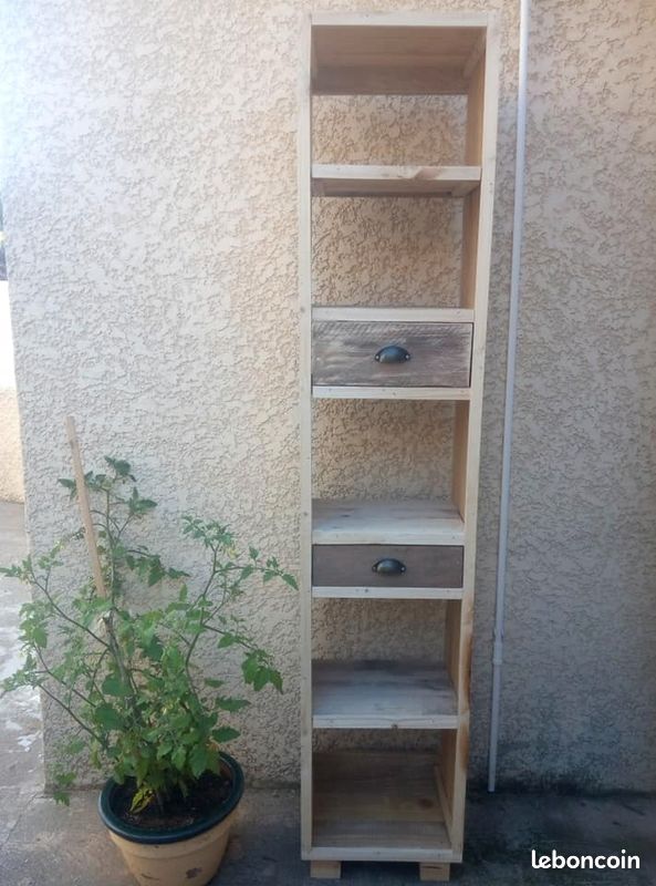 Colonne de salle de bain en bois recycle (image 5)