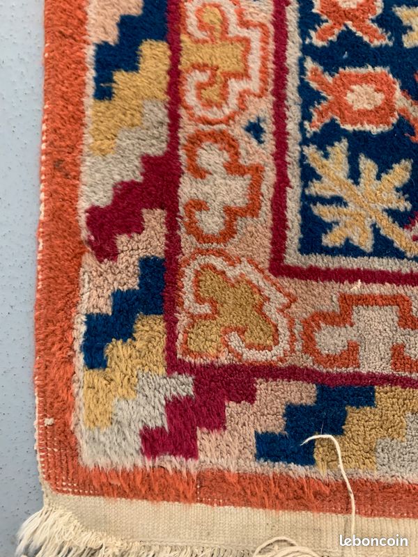 Très beau tapis chinois Samarkand fond rouge (204 x 145 cm) (image 10)