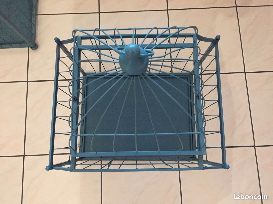 Cage à oiseaux de décoration coloris bleu grande taille (image 9)