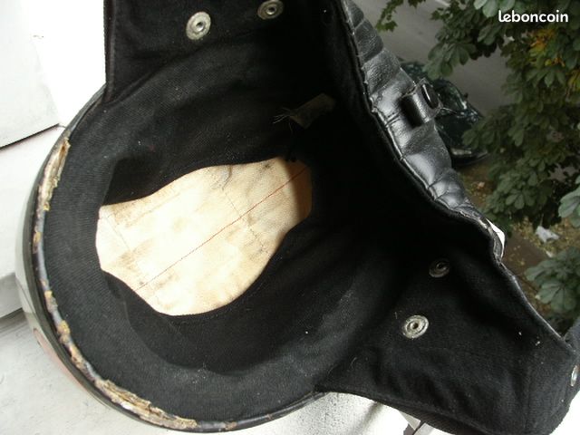 ORIGINAL 1960 casque moto retro bol vintage GRIS METAL (image 3)