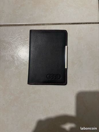 Porte-Documents Vintage AUDI En Cuir - Portefeuille Pochette Marron Foncé, Occasion