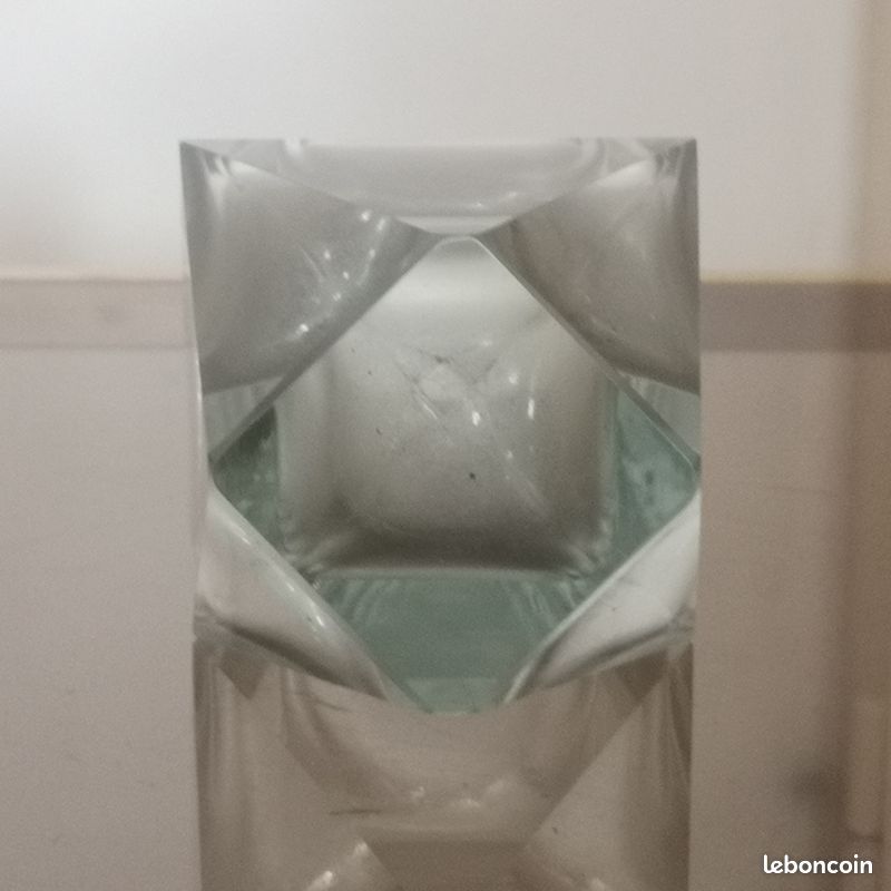 Ancien Vase Soliflore Murano Flavio Poli Sommerso Facetté vintage 1960 (image 6)