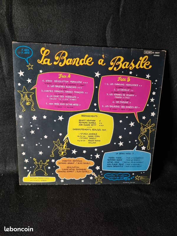 33 tours : La Bande A Basile / La Chenille (image 2)
