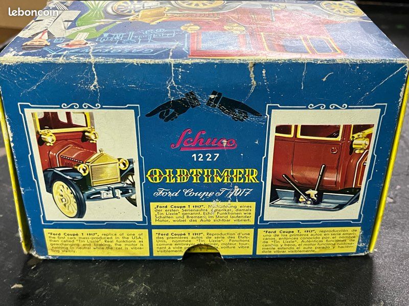 Oldtimer Ford Coupé T 1917 - Voiture Mécanique Schuco 1227 Bleue - Clé Fonctionne (Occasion)
