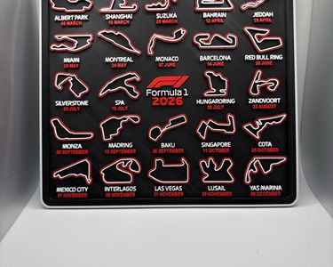 Calendrier Circuits F1 Formule 1 2026 - Décoration