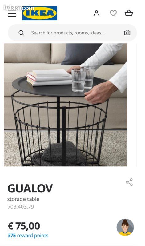 Table basse métal noir Ikea Gualöv (image 6)