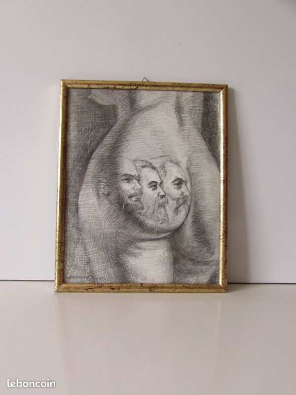 Rinat Animaev (1955) / Tatouage Philosophique / Dessin à L'Encre / 27 x 22 cm (image 1)