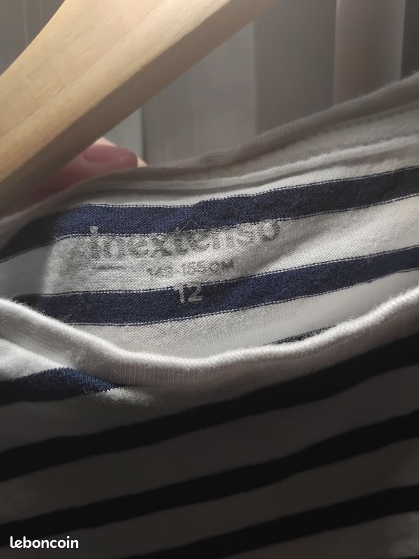 Tee-shirt shirt a manches longues rayé kiabi (image 4)