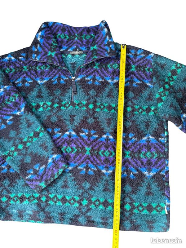Pull en polaire vintage 1/4 zip surdimensionné pour hommes taille XL