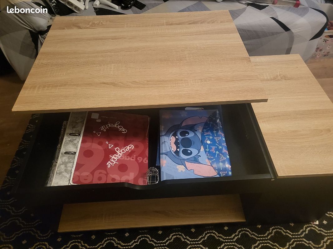 Table basse beige et marron (image 2)