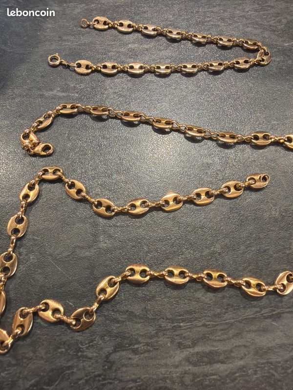 Vend ensemble collier bracelet plaqué or (image 1)