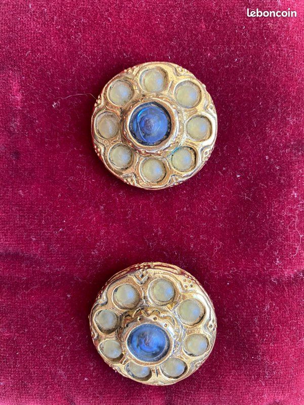 Boucles D'oreilles Clips Vintage En Métal Doré Kalinger - Occasion Rétro