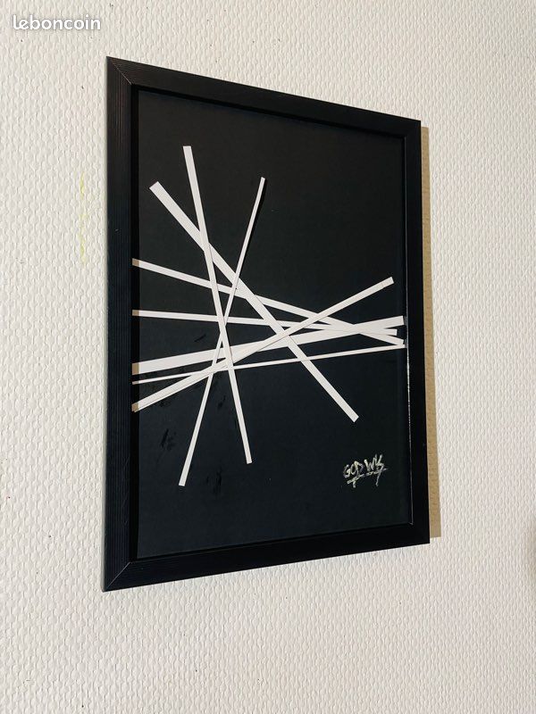 Tableau art abstrait géométrie cosmique A4 (image 3)