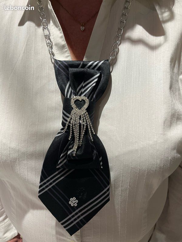 Attaches De Cravate Vintage Homme En Argent - Modèle J-72 - Occasion