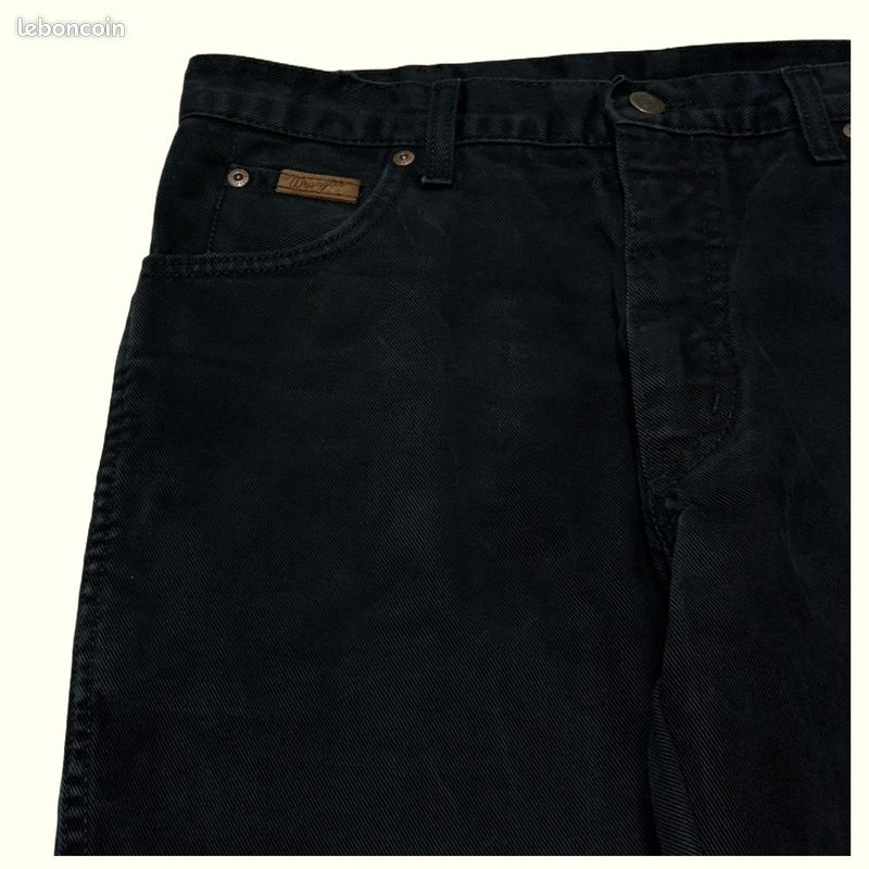 Jeans Homme Wrangler W34 L30 Noir Coton Bon état Regular Normal Uni Taille (image 3)