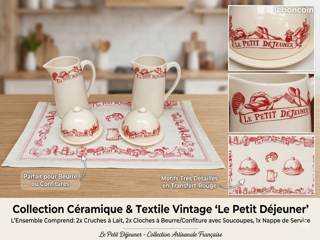Grande cloche à beurre vintage en grès émaillé