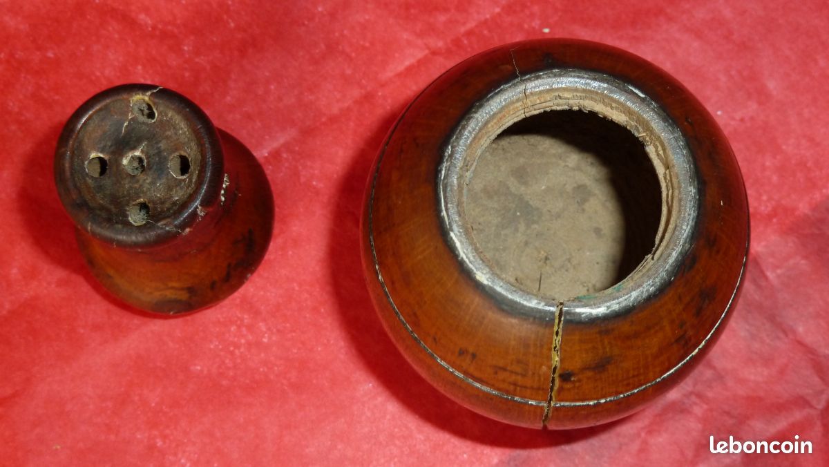 Saliere ancienne en bois d'olivier - origine provence - collection (image 4)