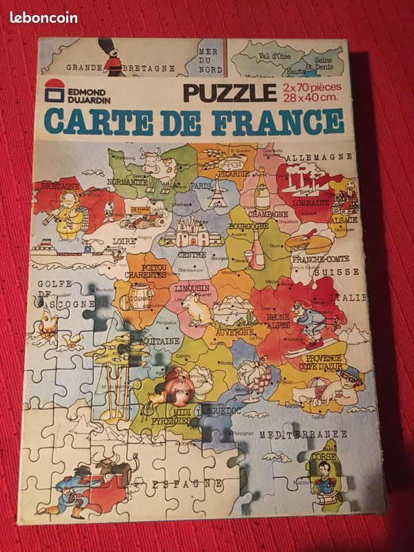 Puzzle vintage enfant carte de france (image 1)