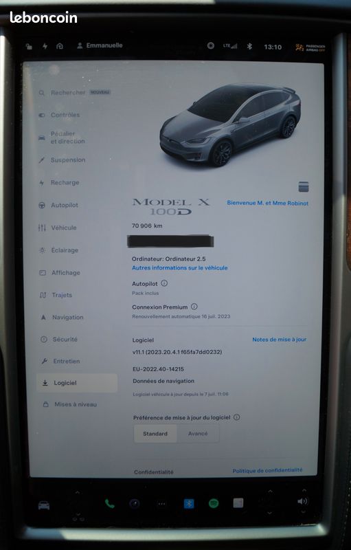 Tesla model-x 100d 422 ch 100kwh 4wd dual-motor bva 5 places + batterie neuve facture tesla (image 29)