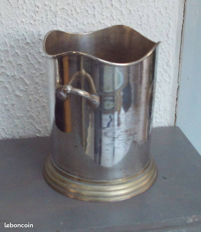 Rare Vintage Champagne Bucket Silver Metal Laurenti Père Et Fils Les