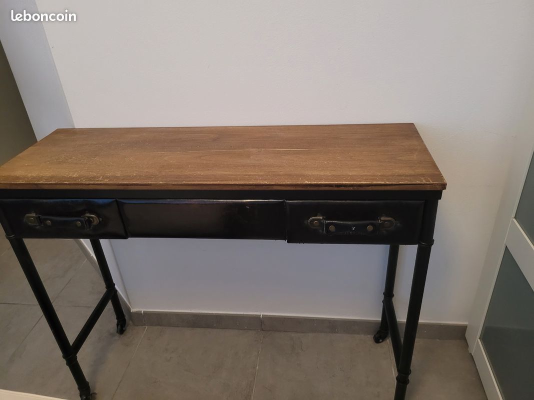 Console vintage avec 2 tiroirs (image 1)