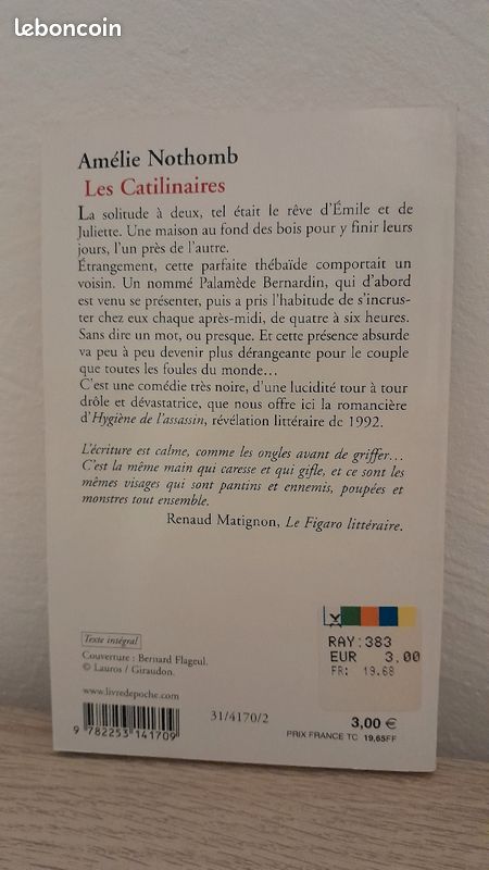 Livre - Le sabotage amoureux - Amélie Nothomb (image 2)