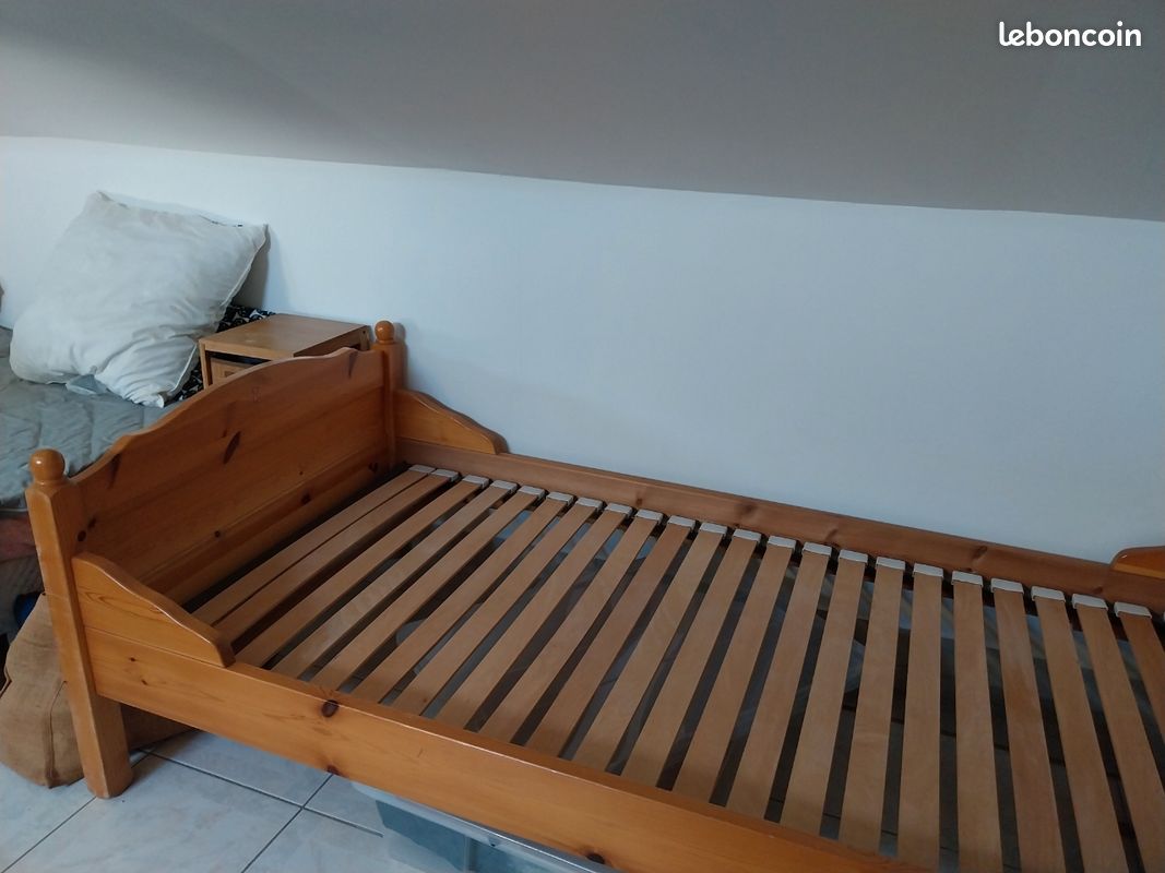 Lit 1 place en bois (image 8)